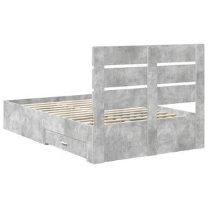 Bettrahmen mit Schubladen 120x200 Beton Grau