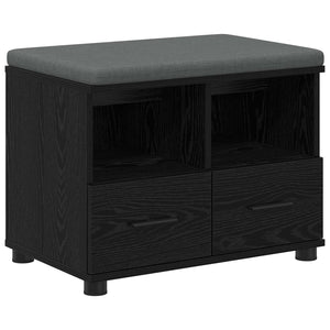 Flurbank mit Kissen und Regal, Schwarze Eiche