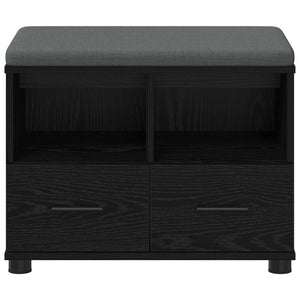 Flurbank mit Kissen und Regal, Schwarze Eiche