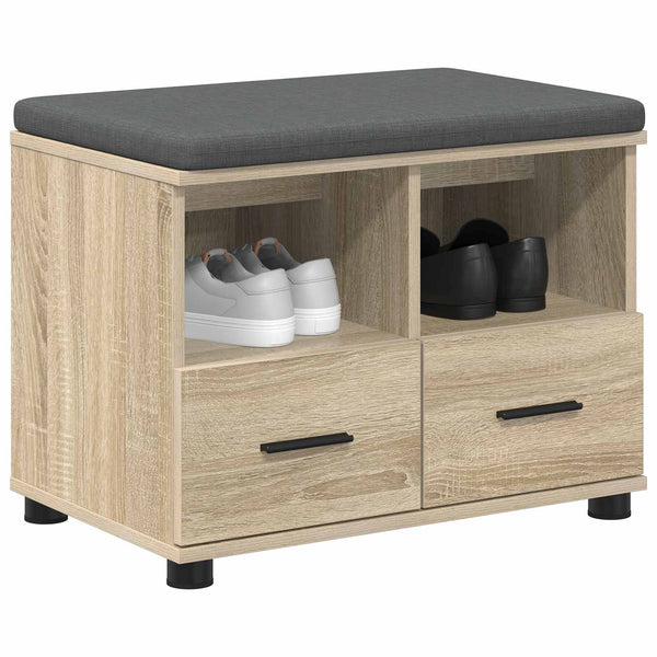 Flurbank Sonoma Eiche mit Kissen & Schubladen