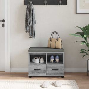 Flurbank Grau Sonoma mit Kissen & Regal
