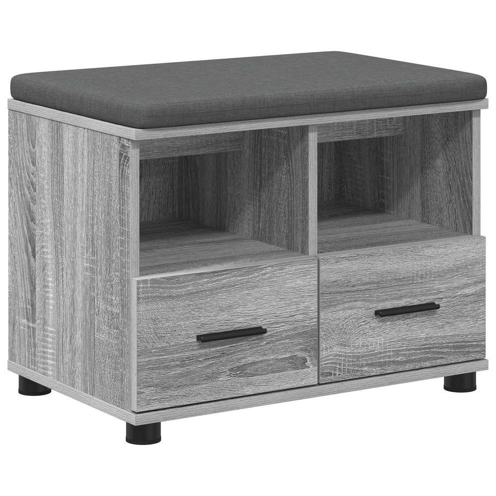 Flurbank Grau Sonoma mit Kissen & Regal