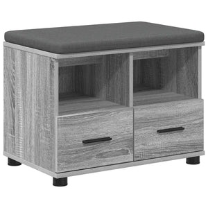 Flurbank Grau Sonoma mit Kissen & Regal