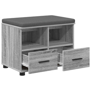Flurbank Grau Sonoma mit Kissen & Regal