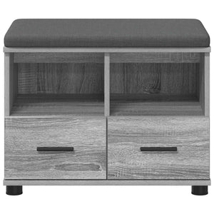 Flurbank Grau Sonoma mit Kissen & Regal
