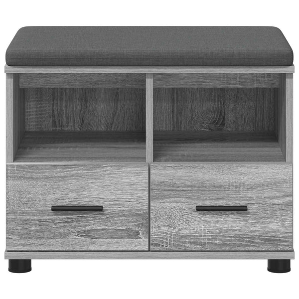 Flurbank Grau Sonoma mit Kissen & Regal