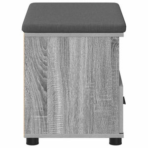 Flurbank Grau Sonoma mit Kissen & Regal