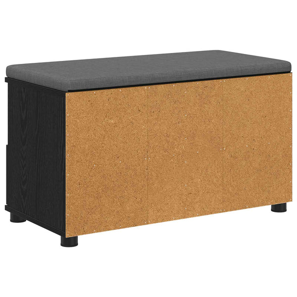 Flurbank mit Kissen und Regal, Schwarze Eiche