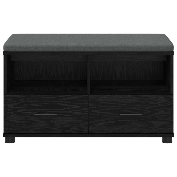 Flurbank mit Kissen und Regal, Schwarze Eiche