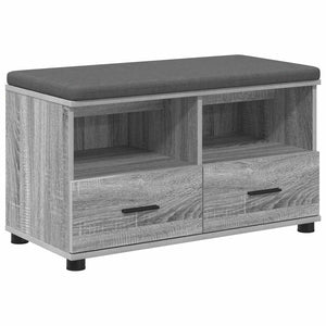 Flurbank Grau Sonoma mit Kissen und Regal