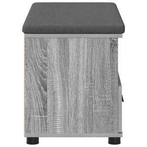 Flurbank Grau Sonoma mit Kissen und Regal