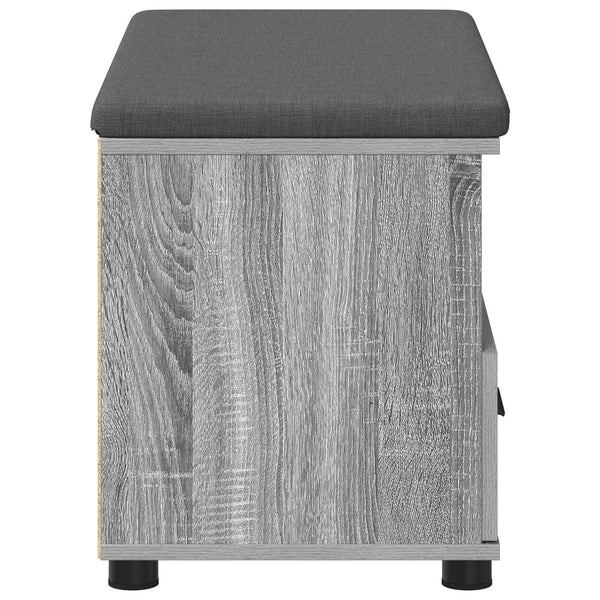 Flurbank Grau Sonoma mit Kissen und Regal