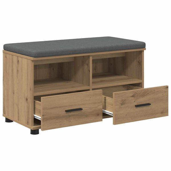 Flurbank Artisan Eiche mit Kissen & Regal