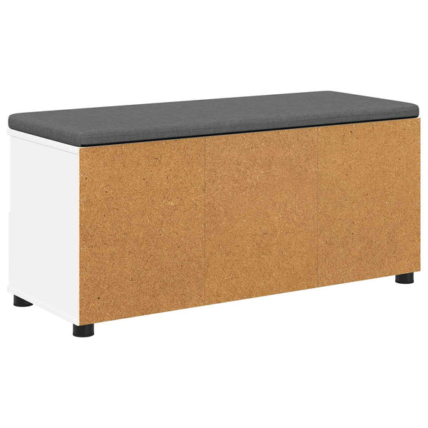 Flurbank Weiß mit Kissen & Schubladen 100cm