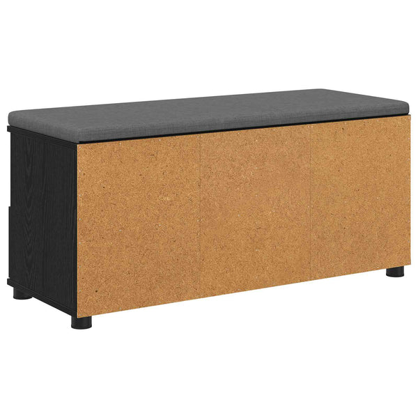 Flurbank mit Kissen und Regal, Schwarze Eiche
