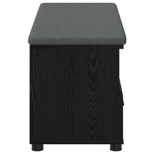 Flurbank mit Kissen und Regal, Schwarze Eiche