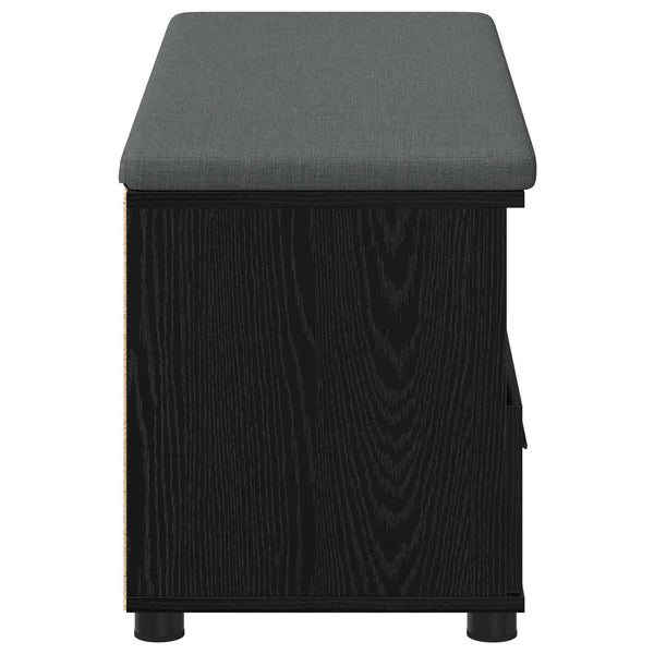 Flurbank mit Kissen und Regal, Schwarze Eiche