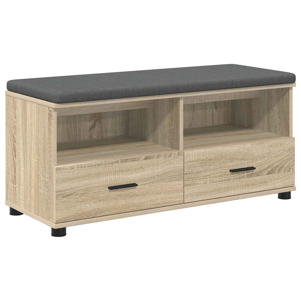 Flurbank Sonoma Eiche mit Kissen & Regal