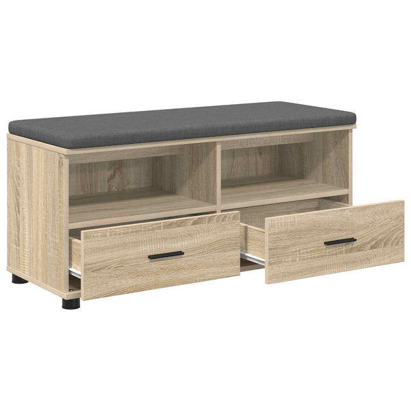 Flurbank Sonoma Eiche mit Kissen & Regal