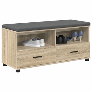 Flurbank Sonoma Eiche mit Kissen & Regal