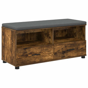 vidaXL Banc d'entrée avec coussin Chêne fumé 100 x 38 x 46 cm