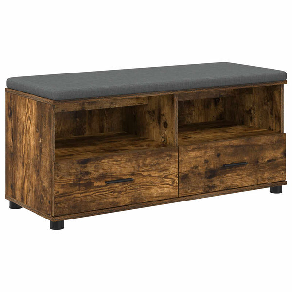 vidaXL Banc d'entrée avec coussin Chêne fumé 100 x 38 x 46 cm