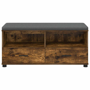 vidaXL Banc d'entrée avec coussin Chêne fumé 100 x 38 x 46 cm