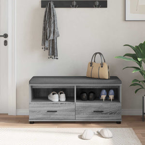 Flurbank Grau Sonoma mit Kissen & Regal