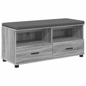 Flurbank Grau Sonoma mit Kissen & Regal