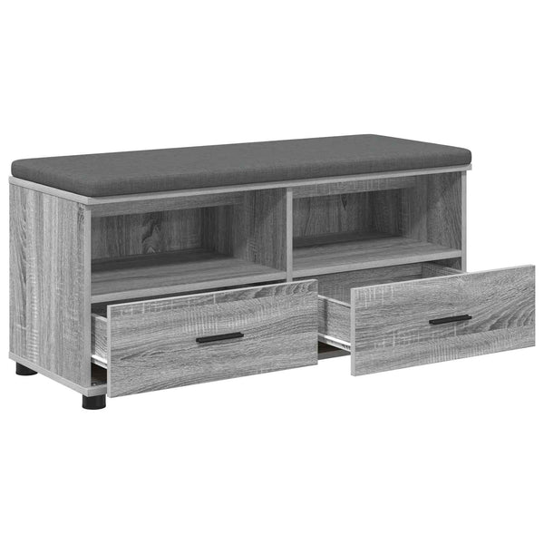 Flurbank Grau Sonoma mit Kissen & Regal