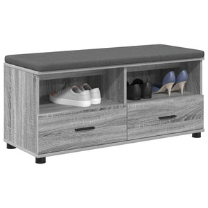 Flurbank Grau Sonoma mit Kissen & Regal