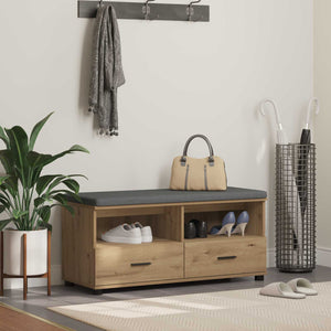 Flurbank Artisan Eiche mit Kissen & Regal