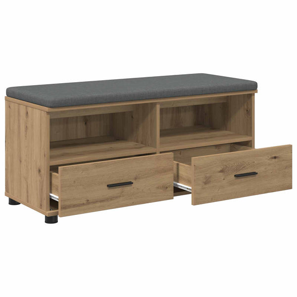 Flurbank Artisan Eiche mit Kissen & Regal