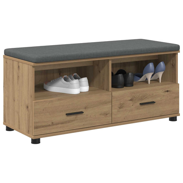 Flurbank Artisan Eiche mit Kissen & Regal