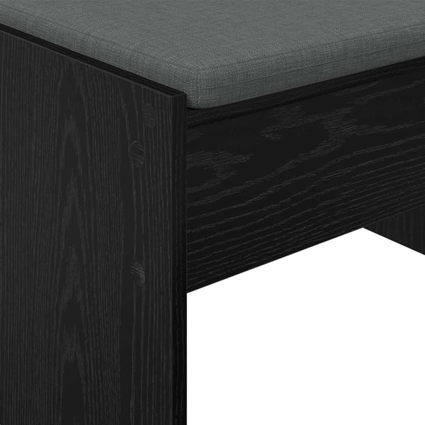 Flurbank mit Kissen in Schwarz & Eichen-Optik