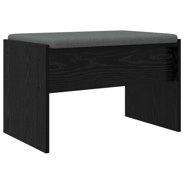 Flurbank mit Kissen in Schwarz & Eichen-Optik