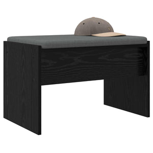 Flurbank mit Kissen in Schwarz & Eichen-Optik
