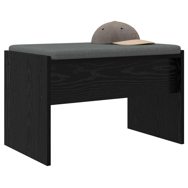 Flurbank mit Kissen in Schwarz & Eichen-Optik