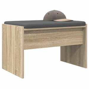 vidaXL Banc d'entrée avec coussin chêne Sonoma 63 x 38 x 40 cm