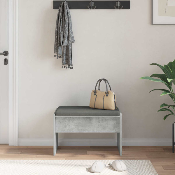 Flurbank Beton Grau mit Kissen 63 cm