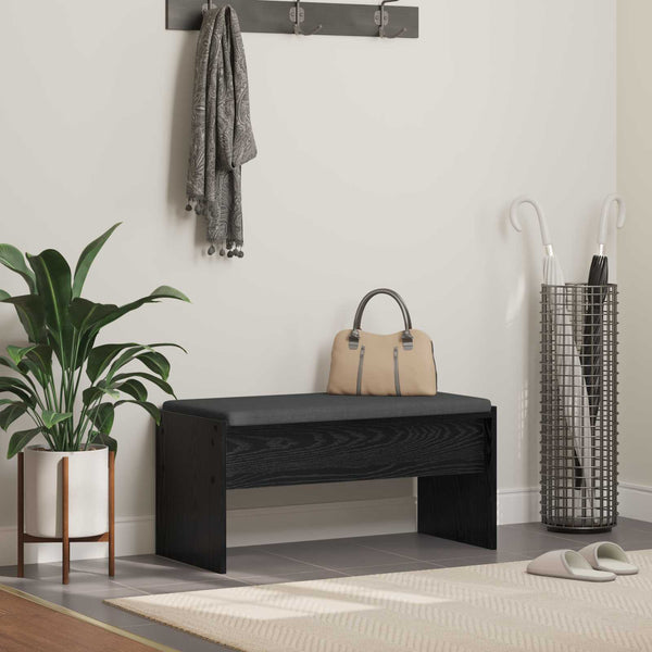 Flurbank Schwarz Eichen-Optik mit Kissen 83cm