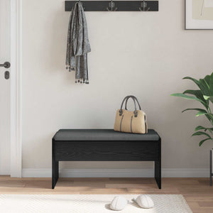 Flurbank Schwarz Eichen-Optik mit Kissen 83cm