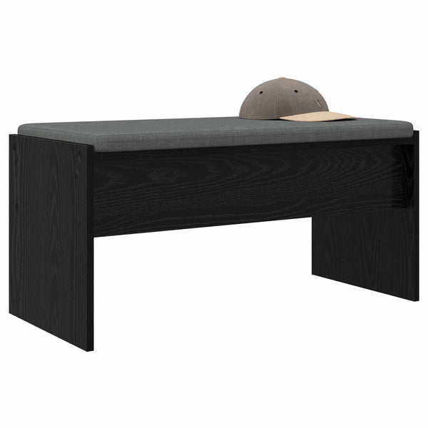 Flurbank Schwarz Eichen-Optik mit Kissen 83cm