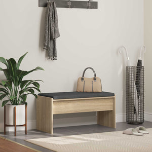 vidaXL Banc d'entrée avec coussin Chêne Sonoma 83 x 38 x 40 cm