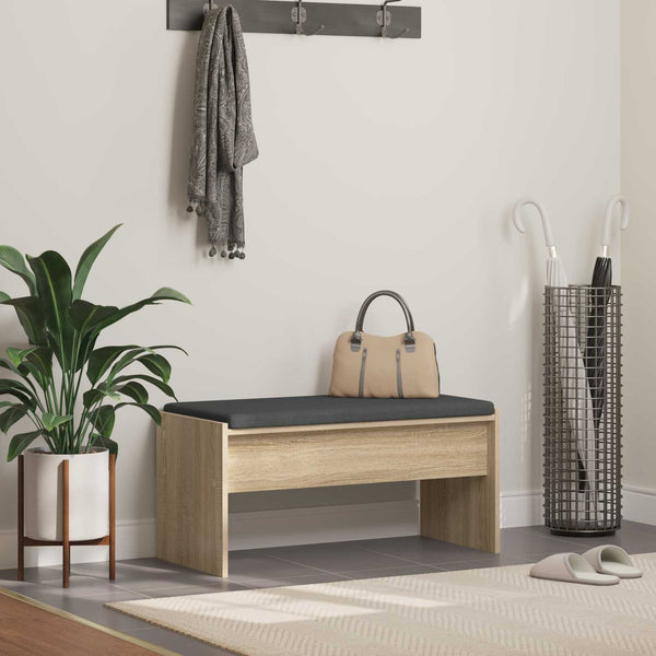 vidaXL Banc d'entrée avec coussin Chêne Sonoma 83 x 38 x 40 cm