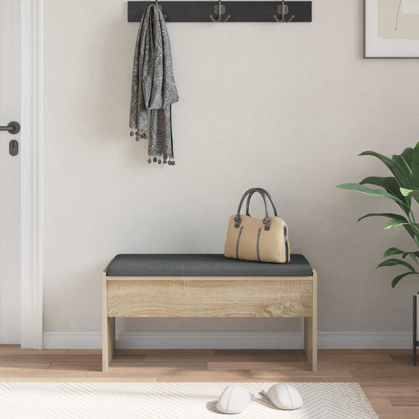 vidaXL Banc d'entrée avec coussin Chêne Sonoma 83 x 38 x 40 cm