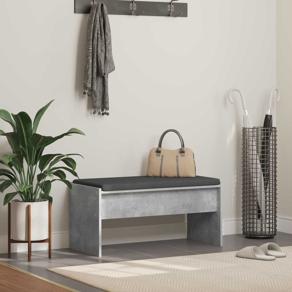 Flurbank Beton Grau mit Kissen 83 cm