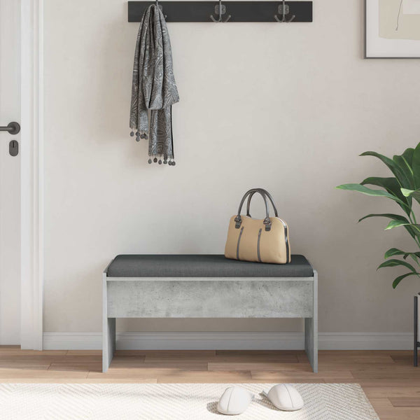 Flurbank Beton Grau mit Kissen 83 cm