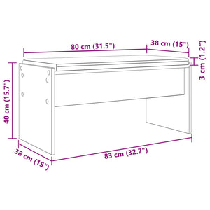 Flurbank Beton Grau mit Kissen 83 cm
