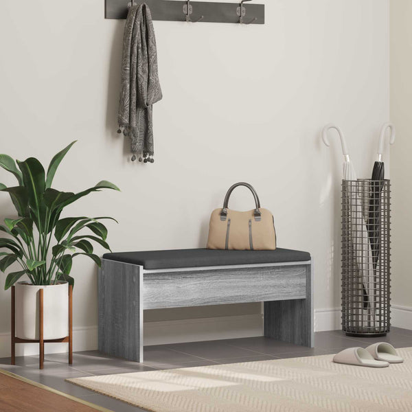 Flurbank Grau Sonoma mit Kissen 83 cm